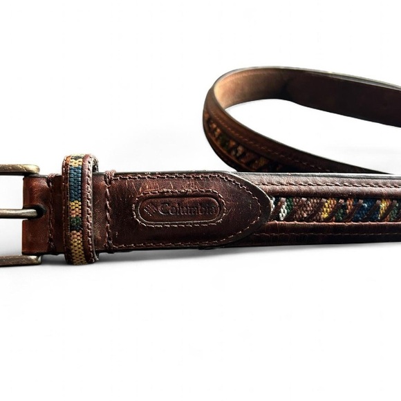 Columbia Baja Belt – Leather Canvas Aztec Southwest – Sz 42 - Picture 6 of 11